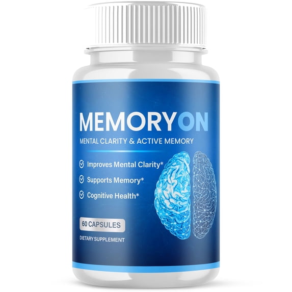MemoryOn Advanced Formula Brain Support Pills Maximum Strength Supplement Memory On 60 Capsules
