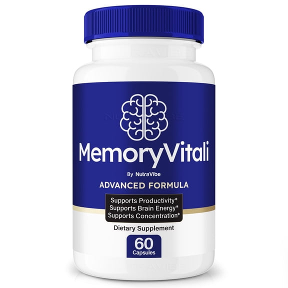 MemoryVitali – Daily Formula with a Natural Blend to Help Maintain Focus, Memory & Concentration | Clean, Gentle, Easy-to-Swallow Memory Vitali Capsules for Everyday Sharpness (60 Capsules)