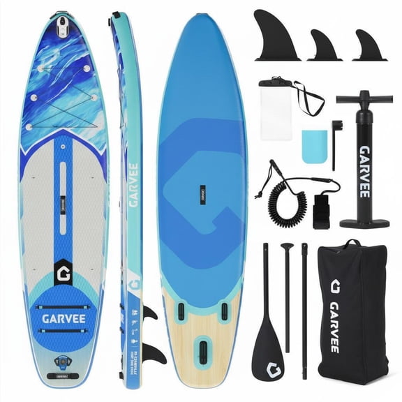 Memoryfield 10.6 ft Inflatable Stand Up Paddle Board, Wide Stable SUP with Non-Slip Deck & Accessories, Blue