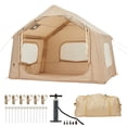 thumbnail image 1 of Memoryfield 10'x8' Quick-Setup Inflatable Camping Tent for 4-6 People, Large Family Air Tent w/roof Window & Awning, Stove Jack, Hand Pump, 1 of 13