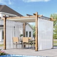 thumbnail image 1 of Memoryfield 10x10 ft Outdoor Pergola with Canopy & Side Mesh Screen, Aluminum Frame Patio Pavilion for Backyard, Porch & Garden, Beige, 1 of 8