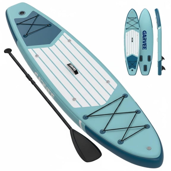 Memoryfield 11ft Inflatable Paddle Board SUP, Non-Slip EVA Deck, 450 lb Capacity Wide Stable Design, for Lake/Ocean Cruising