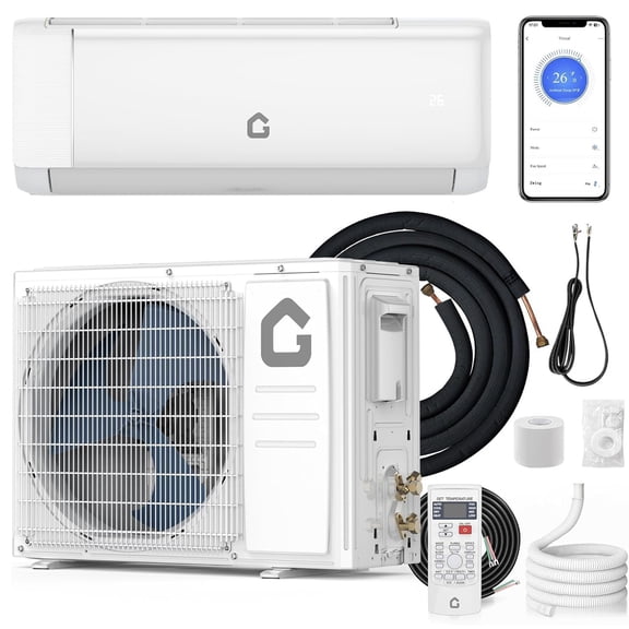 Memoryfield 12,000 BTU Ductless Mini Split Air Conditioners with Heater, 21 SEER2 AC Heat Pump, 115V WiFi, Quiet, Install Kit, Up to 750 Sq Ft, White