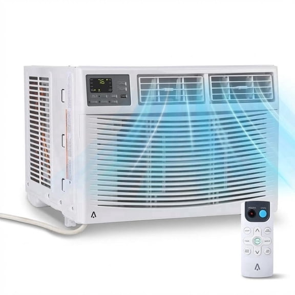 Memoryfield 12,000 BTU Smart Window Air Conditioner, Cools up to 550 Sq. Ft., Remote Control, Quiet Energy Saving Dehumidifier, White