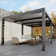 thumbnail image 1 of Memoryfield 12x20 FT Aluminum Louvered Pergola, Outdoor Patio Pergola with Adjustable Roof & Drainage System, Heavy-Duty Frame for Deck & Backyard, Gray, 1 of 8