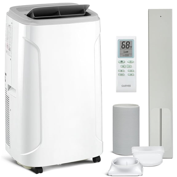 Memoryfield 14,000 BTU Portable Air Conditioner with Dehumidifier & Fan, Remote Control, Quiet AC for Rooms Up to 750 Sq Ft, White