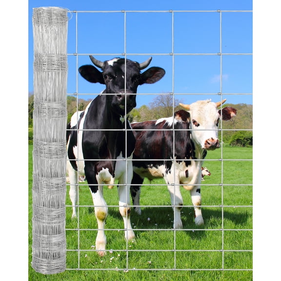 Memoryfield 3.9ft x 164ft Galvanized Wire Cattle Fence, Heavy Duty  Chain Link Fence for Hog, Goat, Sheep & Deer, for Yard Protection, Livestock & Goat Fencing