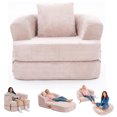 thumbnail image 1 of Memoryfield 3-in-1 Folding Sofa Bed, Memory Foam Sleeper Chair with Washable Cover, Convertible Boneless Floor Futon, Fold-Out Couch with Back Support for Living Room, Bedroom, Pink, 1 of 7