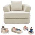 thumbnail image 1 of Memoryfield 3-in-1 Folding Sofa Bed, Memory Foam Sleeper Chair with Washable Cover, Convertible Boneless Floor Futon, Fold-Out Couch with Back Support for Living Room, Bedroom, Beige, 1 of 7