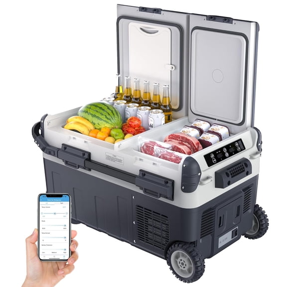 Memoryfield 31QT (30L) Car Refrigerator Freezer, 12V Portable Electric Cooler, -4°F to 68°F, Dual Zone, for RV, Truck & Camping