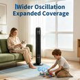 thumbnail image 1 of Memoryfield 36" Tower Fan, 3 Speeds & 4 Modes, 60° Oscillating Standing Fan, Black, 1 of 8