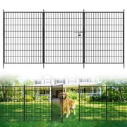 Memoryfield 40 in x 23.6 ft Metal Garden Fence (10 Pack), Animal Barrier Dog Fence Panels for Outdoor Yard, Garden & Patio, Decorative Garden Fencing, Black