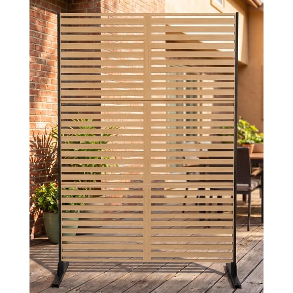 Memoryfield 48" W x 75" H Metal Privacy Screen, Outdoor Freestanding Steel Fence Panel, No-Dig Rustproof Decorative Privacy Fence for Yard, Patio, Garden, Balcony & Pool Area