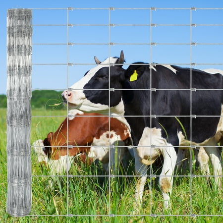 Memoryfield 5ft x 164ft Galvanized Livestock Fence, Wire Cattle Farm Fence for Cattle, Goat Yard