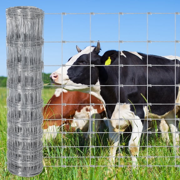 Memoryfield 5ft x 328ft Galvanized Livestock Fence, Wire Cattle Farm Fence for Cattle, Goat Yard