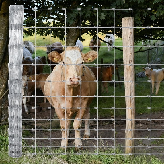 Memoryfield 6ft x 328ft Galvanized Livestock Fence, Wire Cattle Farm Fence for Cattle, Goat Yard