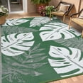 thumbnail image 1 of Memoryfield 8' x 10'Outdoor Rug, Waterproof Foldable Plastic Straw Mat, Reversible Patio Rug for Deck, Porch, Backyard, RV, Beach & Picnic, Green/White, 1 of 8