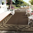 thumbnail image 1 of Memoryfield 9' x 12' Outdoor Rug Waterproof, Reversible Plastic Straw Patio Mat, Portable Rug for Deck, RV, Camping & Balcony, Brown/Coffee, 1 of 8