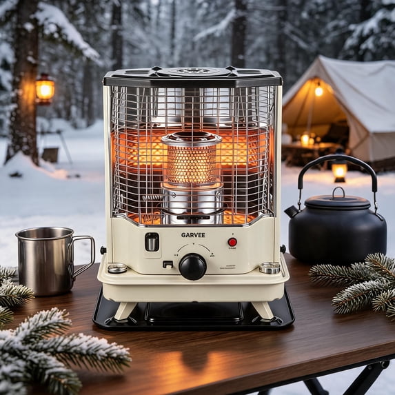 Memoryfield 9800 BTU Portable Kerosene Heater for Indoor & Outdoor, Space Heating & Cooking Function with 1.1 Gal Tank, for Fishing Camping Hunting Garag, Beige
