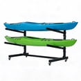 thumbnail image 1 of Memoryfield Freestanding Kayak Storage Rack with Wheels, 2-Tier Adjustable Heavy Duty Stand for Kayaks, Canoes, SUPs, Surfboards – Garage or Outdoor Organizer, 1 of 10
