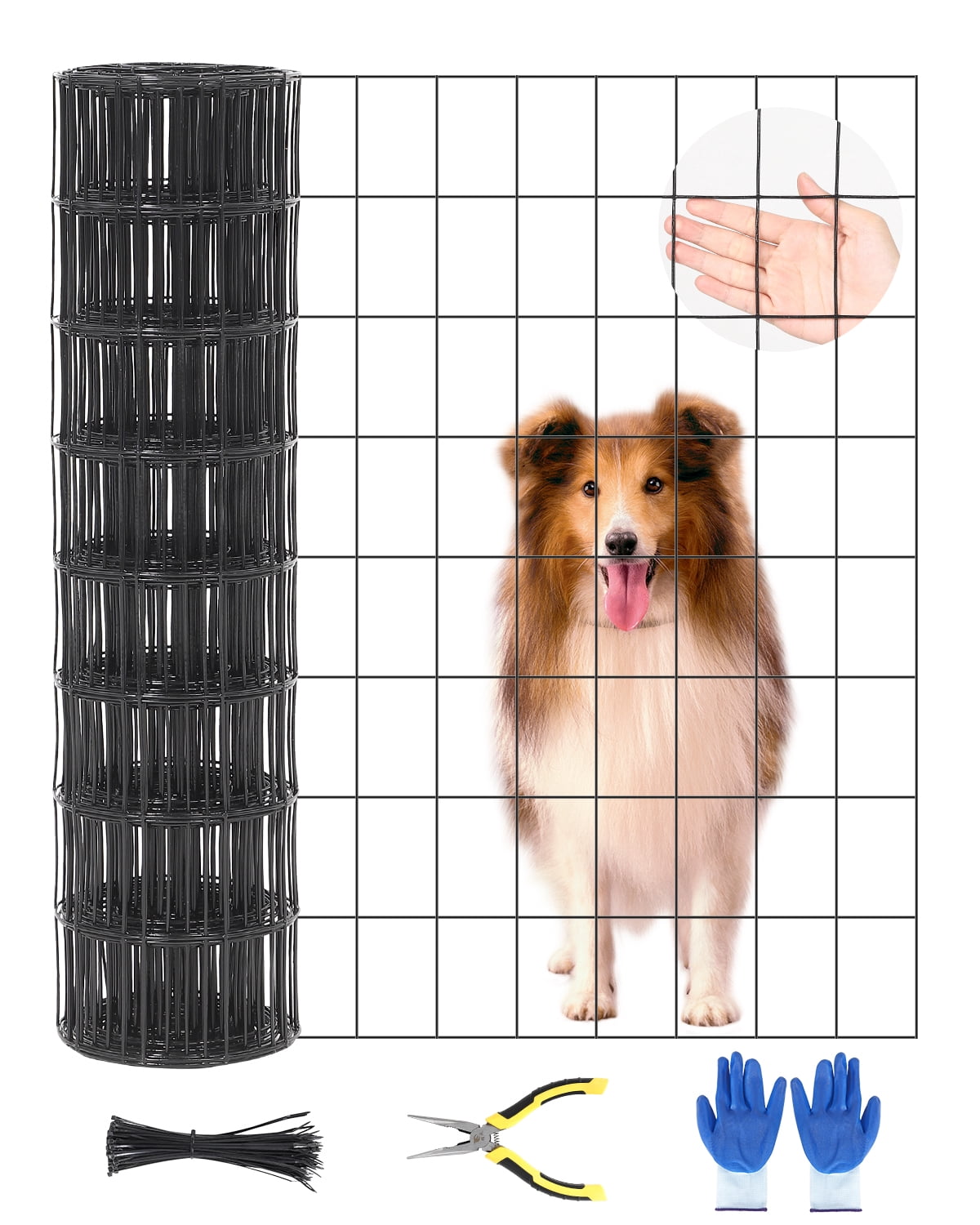 Memoryfield Hardware Cloth Mesh, 24" x 30 ft Welded Chicken Wire Fence, 16 Gauge Vinyl Coated Cage Wire for Chicken Coop, Rabbit, Snake Barrier, Poultry Netting