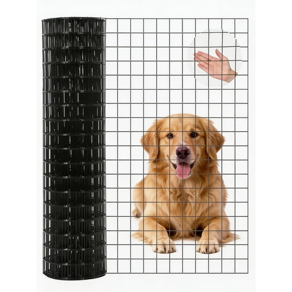 Memoryfield Hardware Cloth Mesh, 36" x 30 ft Welded Chicken Wire Fence, 16 Gauge Vinyl Coated Cage Wire for Chicken Coop, Rabbit, Snake Barrier, Poultry Netting