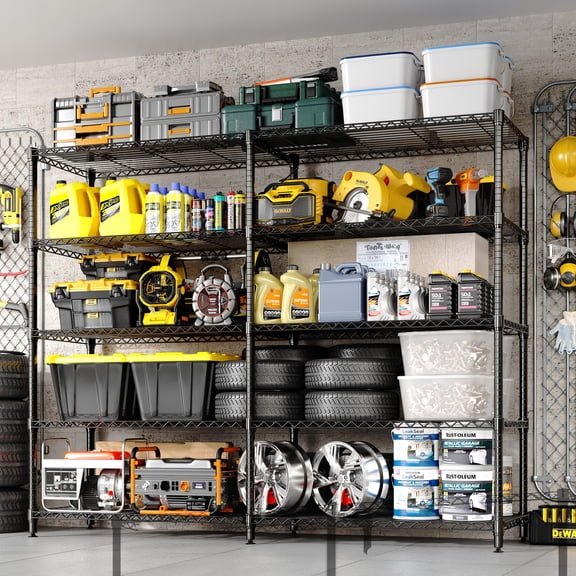 Memoryfield Heavy Duty 5-Tier Wire Shelving Rack, 70" H Adjustable Metal Storage Shelves, 1325 lbs Total Capacity, Garage Organizer Shelf for Kitchen Pantry, Basement
