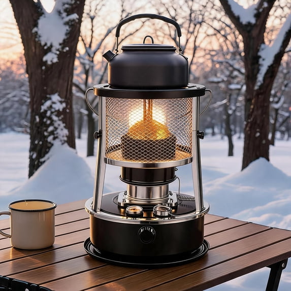 Memoryfield Indoor Outdoor Kerosene Heater, 9800 BTU Portable Heater with 1.37 Gal Tank, for Fishing Camping Hunting Garage, Black