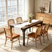 Memoryfield Industrial Dining Table, 71 Inch Large Kitchen Table for 6-8 People, Rectangular Dining Room Table with Heavy-Duty Metal Frame, Brown