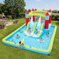 thumbnail image 1 of Memoryfield Inflatable Bounce House for Kids 3-12, 15x11 FT 7-in-1 Wet Dry Water Slide with 450W Blower, Indoor Outdoor Jumping Castle for Backyard Party, 1 of 8