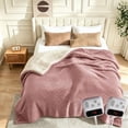 thumbnail image 1 of Memoryfield King Size Electric Blanket, 90" x 100" Heated Blanket , Fast Heating, 10 Heat Settings & Auto Shut Off, Machine Washable, Pink, 1 of 9