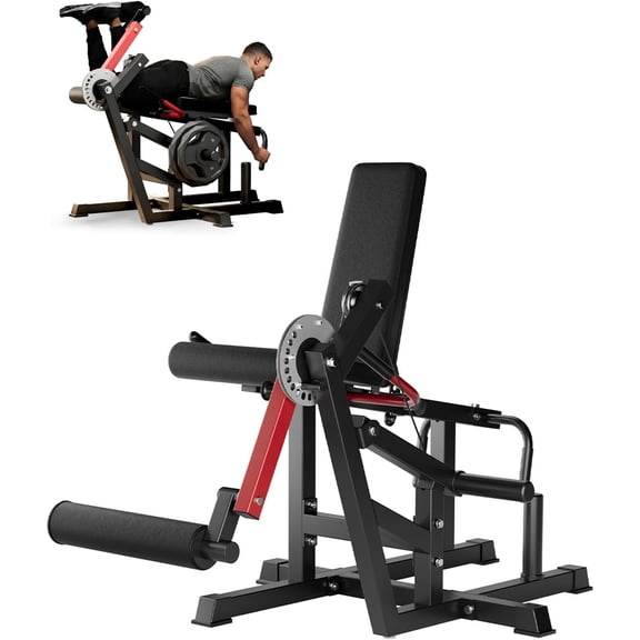 Memoryfield Leg Extension and Curl Machine, 630 lbs Adjustable Seated Leg Curl & Leg Extension Machine for Home Gym, Leg Workout Equipment, Red