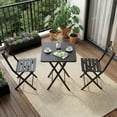 thumbnail image 1 of Memoryfield Patio 3-Piece Metal Folding Bistro Table and Chairs Set, Outdoor Dining Furniture for Small Spaces, Balcony, Black, 1 of 9