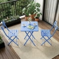thumbnail image 1 of Memoryfield Patio 3-Piece Metal Folding Bistro Table and Chairs Set, Outdoor Dining Furniture for Small Spaces, Balcony, Blue, 1 of 9