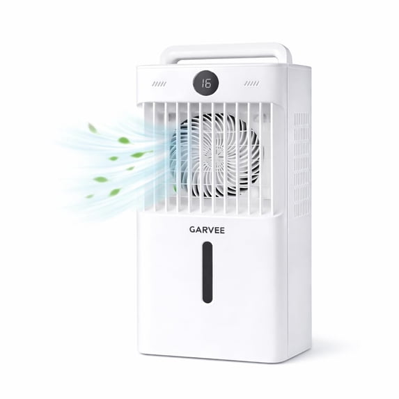Memoryfield Portable Evaporative Air Cooler AC Fan with 2.6 Gal Water Tank, 3 Speeds Cooling Fan, White