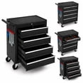 thumbnail image 1 of Memoryfield Rolling Tool Chest Cart with 4 Drawers, Wheels, Lockable Storage Cabinet & Hooks, Black, 1 of 8