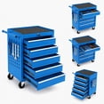 thumbnail image 1 of Memoryfield Rolling Tool Chest with Wheels, 5 Drawer Tool Storage Cabinet with Locking System, Heavy Duty Tool Cart Organizer for Garage Workshop, Blue, 1 of 8