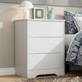 thumbnail image 1 of Memoryfield Wooden 3-Drawer Tall Dresser, Modern Chest of Drawers With Deep Storage and Wide Top for Bedroom or Living Room, White, 1 of 8