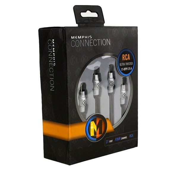 Memphis Audio 21 Ft 4 Channel RCA Cable Ultra Twisted Interconnect Wire 17-UTPF-21.4