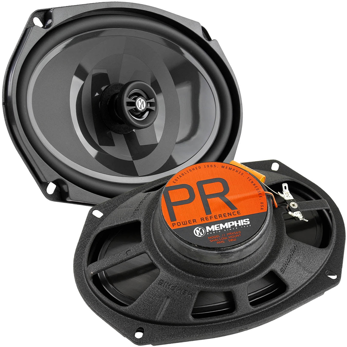 Memphis Audio 6x9" 2 Way Shallow Coaxial Speakers Power Reference 100W
