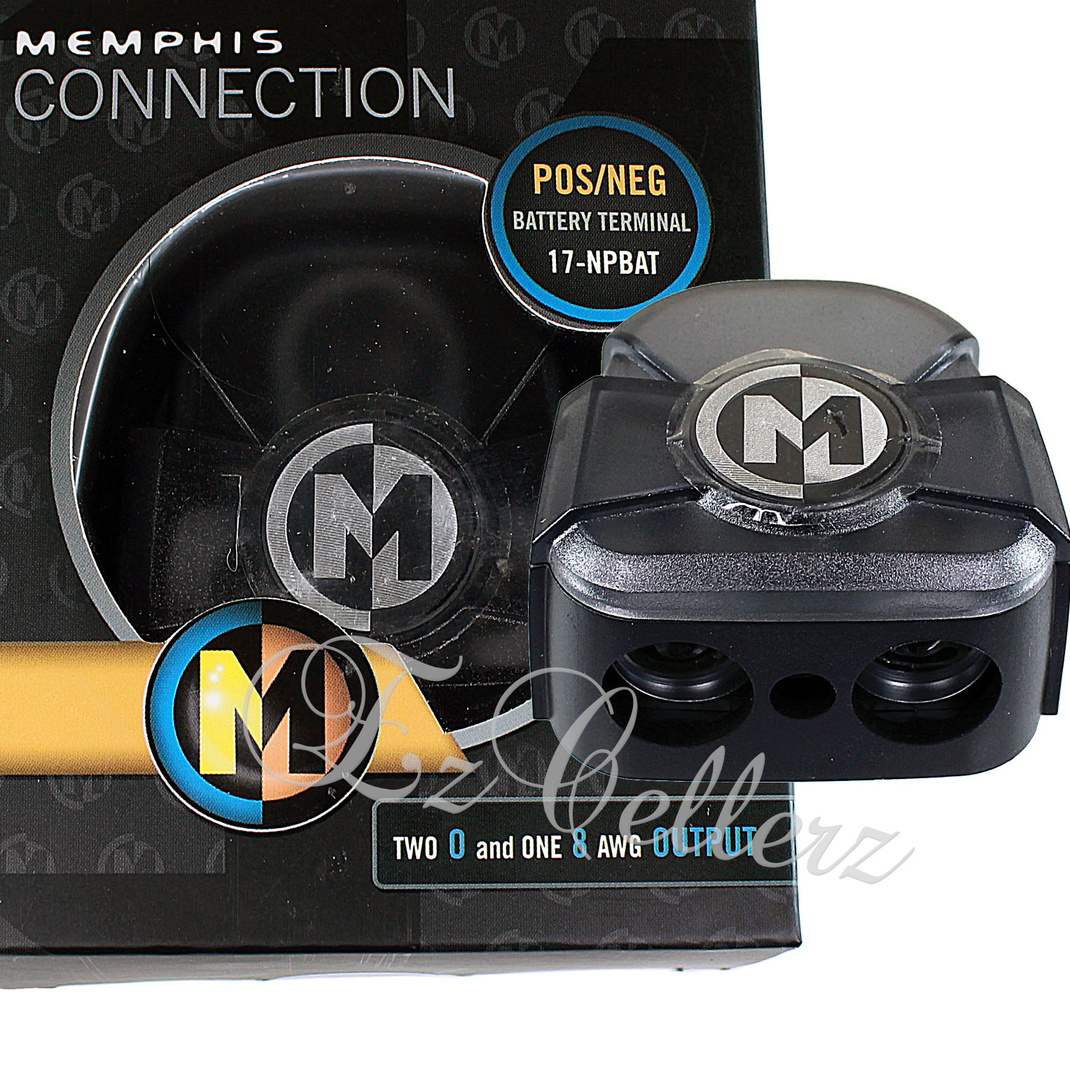 Memphis Audio Battery Terminal Distribution Block Negative or Positive 1/0 and 8 Gauge Output NPBAT