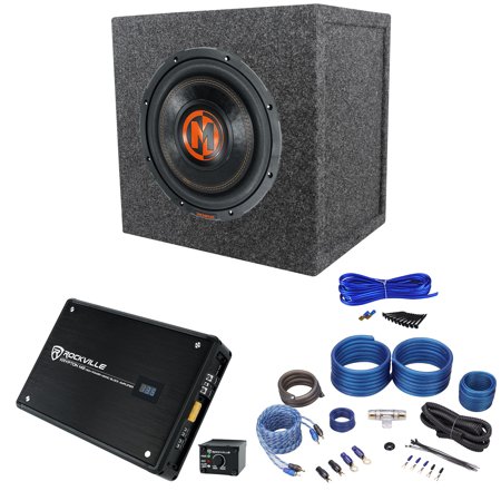 Memphis Audio MJP1022 10" 1500w MOJO Subwoofer+Sealed Box+Mono Amplifier+Amp Kit