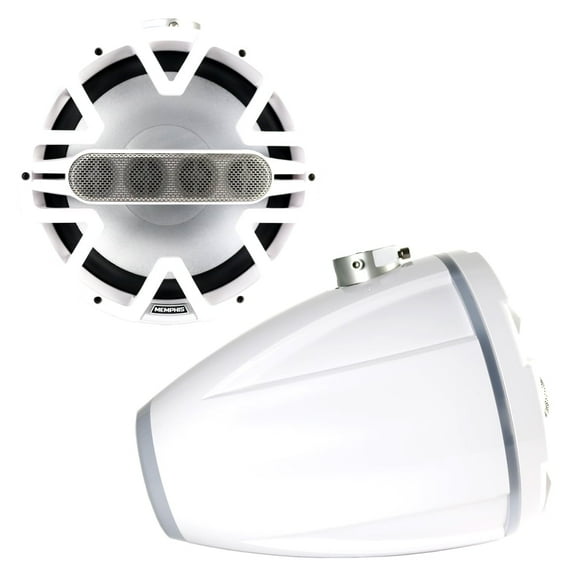 Memphis Audio MM84TW 8" Tower Speakers with Advanced Tower Array Construction and Swivel And Surface Mount Brackets - White, Pair