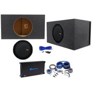 Memphis Audio MOJO 1512 15" 3000w Car Subwoofer+Vented Sub Box+Amplifier+Amp Kit