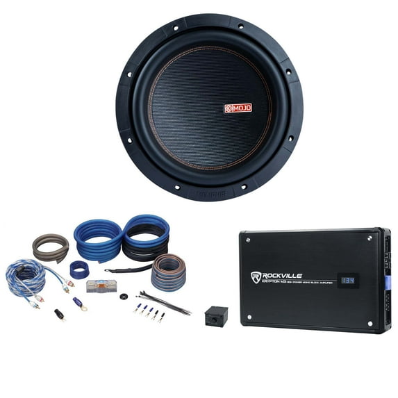 Memphis Audio MOJO 610D2 10" 2200w Competition Car Subwoofer+Amplifier+Amp Kit