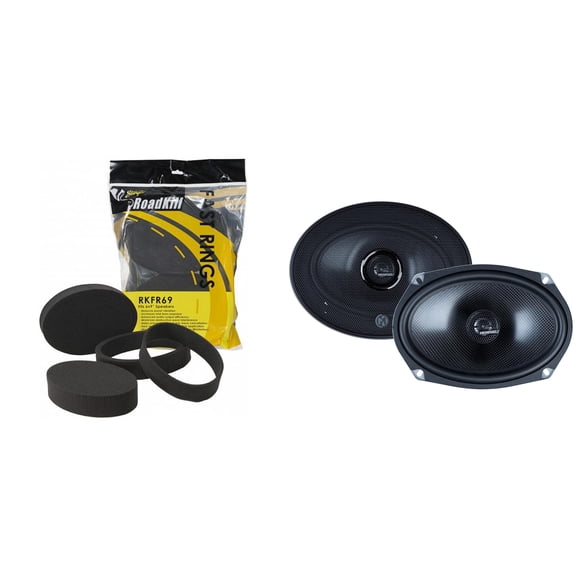 Memphis Audio MS69V 6x9" Convertible Coaxial Speakers & RKFR69 Roadkill Fast Rings Bundle