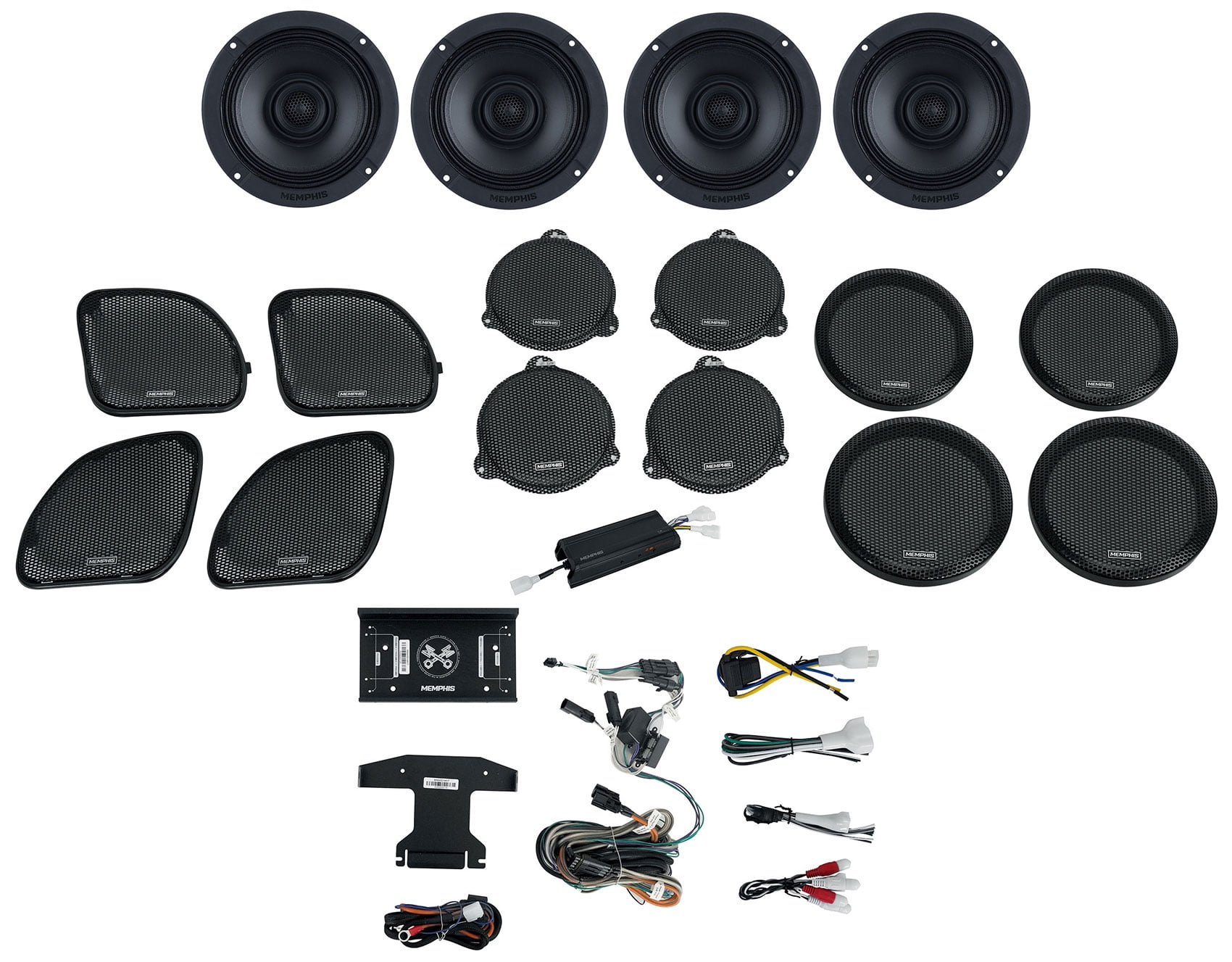 Memphis Audio Motorcycle Audio for Harley Davison Direct OEM Kit MXAHDPRO4