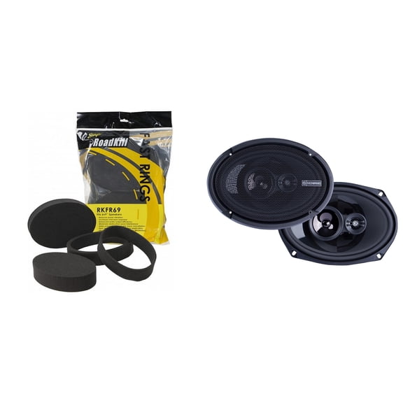 Memphis Audio PRX6903 6x9" 3-way Coaxial Speakers & RKFR69 Roadkill Fast Rings Bundle