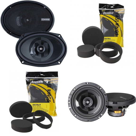 Memphis Audio PRX69S 6x9" , PRX60S 6.5" Coaxial Speakers & RKFR Roadkill Fast Rings Bundle