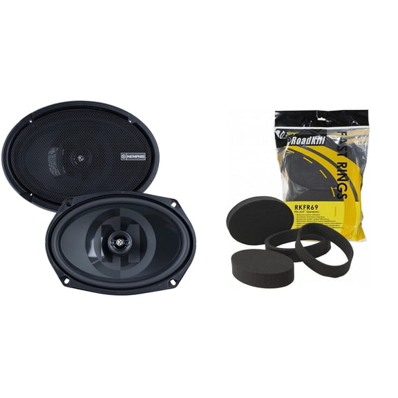 Memphis Audio PRX69S 6x9" Shallow Coaxial Speakers & RKFR69 Roadkill Fast Rings Bundle